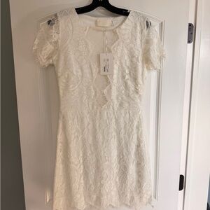 Winged Monkey White Lace Mini Dress